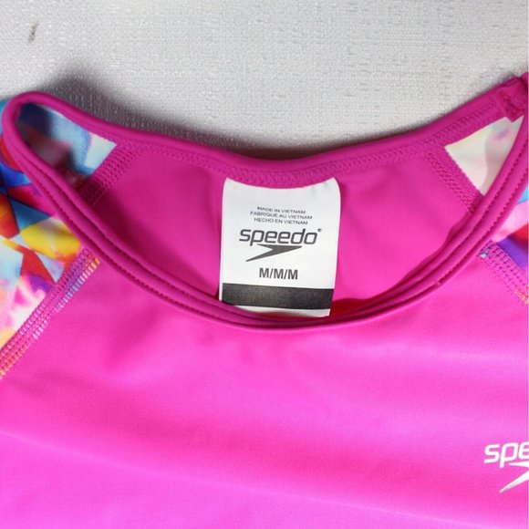 Speedo Girls Black‎ / Pink UV Protection Pullover Swim Top Size Medium Lot Of 2 - Picture 6 of 9
